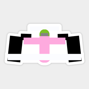 Formula racing driver - Hulk in pink Mercedes Sticker